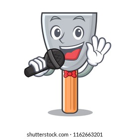 Singing cartoon putty knife in plaster