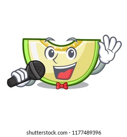 Singing cartoon sweet melon slice to dessert