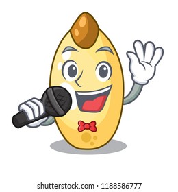 Singing cedar pine nuts on a cartoon