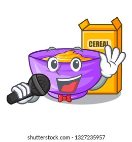 Singing cereal box in the shape mascot