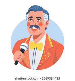 Singing character illustration in flat style 
