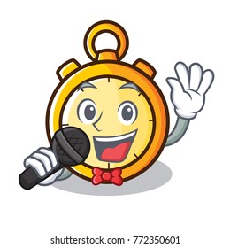 Singing chronometer character cartoon style