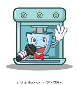 Singing coffee maker character cartoon
