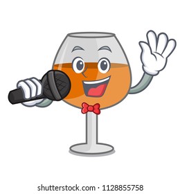 Singing cognac ballon glass character cartoon