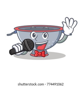 Singing colander utensil character cartoon