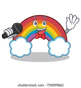 Singing colorful rainbow character cartoon
