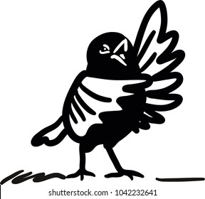 singing and conducting bird vector illustration