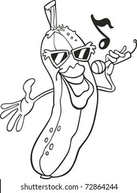 Singing cucumber for coloring book