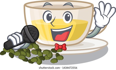 Singing cup oolong tea in cartoon shape