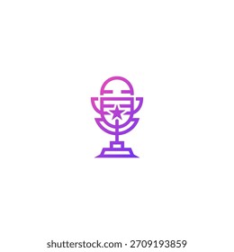 Singing cup winner logo design.