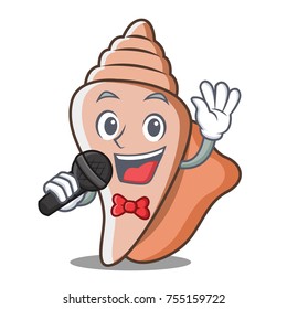 Singing cute shell character cartoon