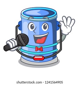 Singing cylinder bucket with handle on cartoon