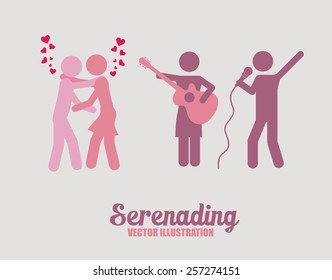 Singing and dancing icons, vector illustration