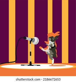 Singing and Dancing Rabbit Illustration Wallpaper