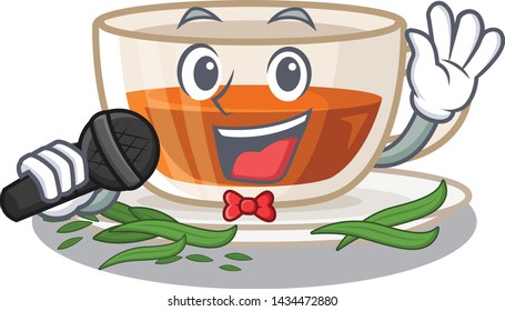 Singing darjeeling tea in the character bottle