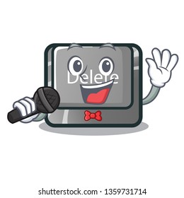 Singing delete button in the shape mascot