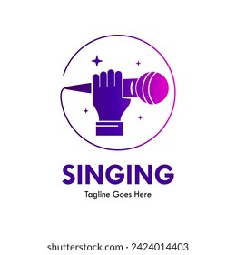 Singing design logo template illustration