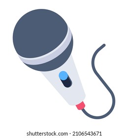 Singing device icon, isometric design of mic


