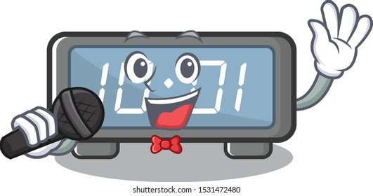 Singing digital clock cartoon in character shape