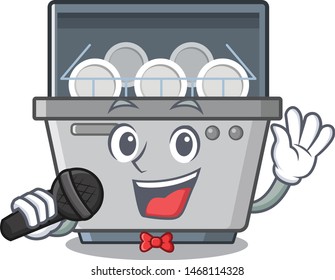 Singing dishwasher machine with the character shape
