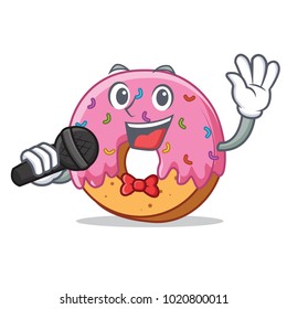 Singing Donut mascot cartoon style