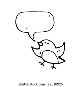 caricatura del pájaro del doodle cantando