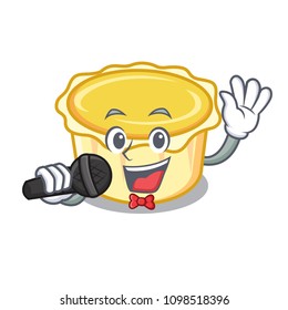 Singing egg tart mascot cartoon Singing egg tart mascot cartoon