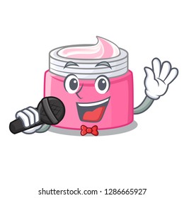 Singing face cream isolated with the mascot