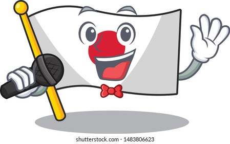 Singing flag Japan in the cartoon shape