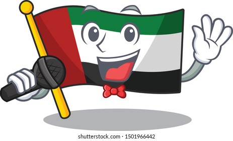 Singing flag united arab emirates on mascot