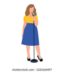 Singing, flat character