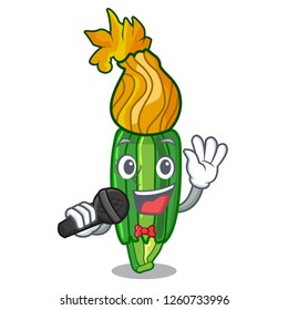 Singing flowers character on a zuchini funny