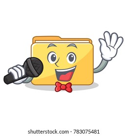 Singing folder character cartoon style