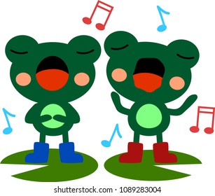 Singing frogs illustration 2
