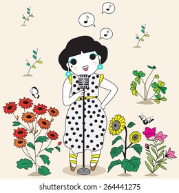 Singing in The Garden illustration