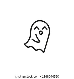 Singing ghost line icon. Carefree, playful, optimistic. Halloween concept. Vector illustration can be used for topics like festival, cartoon, emotion