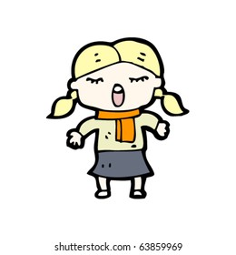 singing girl cartoon