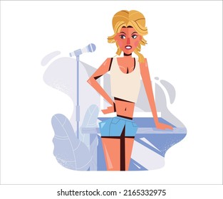 Singing Girl with fashion and style
