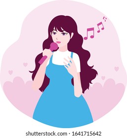 Singing girl music party people