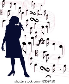 Singing Girl Vector Illustration