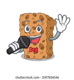 Singing granola bar mascot cartoon