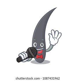 Singing hair mascot cartoon style