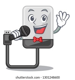 Singing hard drive isolated on the characters