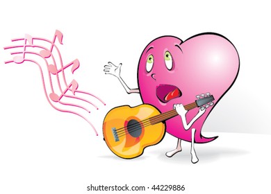 singing heart with a guitar