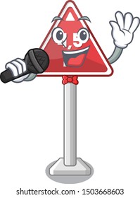 Singing height limit isolated with the cartoon