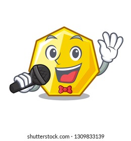 Singing heptagon sticks in the character wall