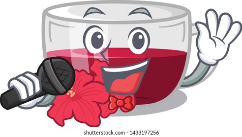 Singing hibiscus tea is served character glasses