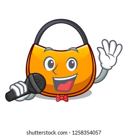 Singing hobo bag outline on image cartoon