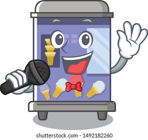 Singing ice cream vending machine mascot shape