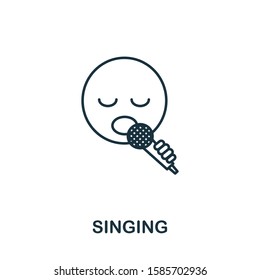Singing icon from hobbies collection. Simple line element Singing symbol for templates, web design and infographics